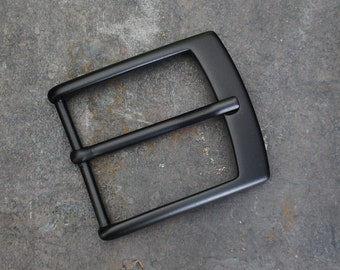 Matte Black Metal Belt Buckle: 40mm Men's Belt, Made in Italy
