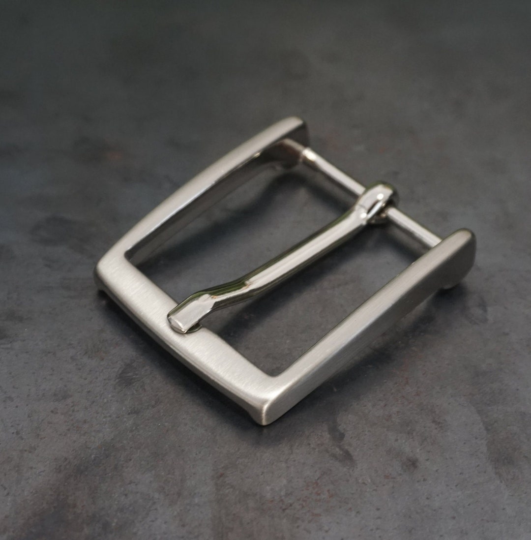 35 Mm / Belt Buckle for Men With Satin Brushed Metal Finish. Etsy