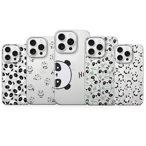 Panda Phone Case Cute Animal Cover Clear Background for iPhone 16 Pro max 15 14 13 12 11 XR 8 7, Samsung S25 S24 Fe A16 A56, Pixel 9 Pro XL
