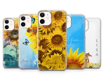 Bezaubernde Handyhülle Made to Order Cover Sonnenblumen für iPhone 15 pro max 14 13 12 11 XR 7 8 Samsung S24 S23 S22 S21 S20 A15 A54 Pixel 8