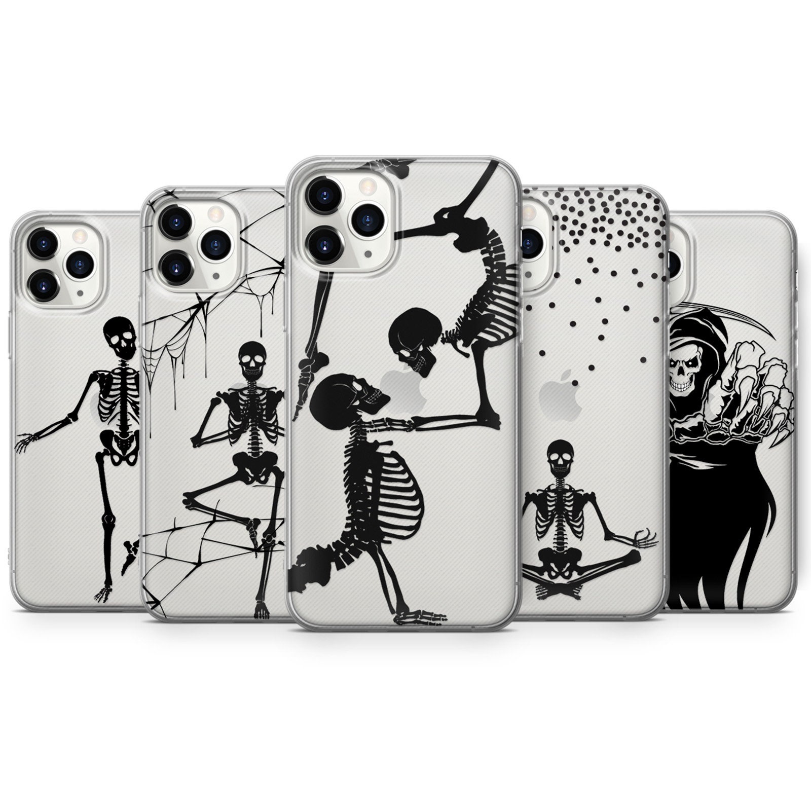 Skeleton phone case clear cover for iPhone 11 12 7 8 X Etsy