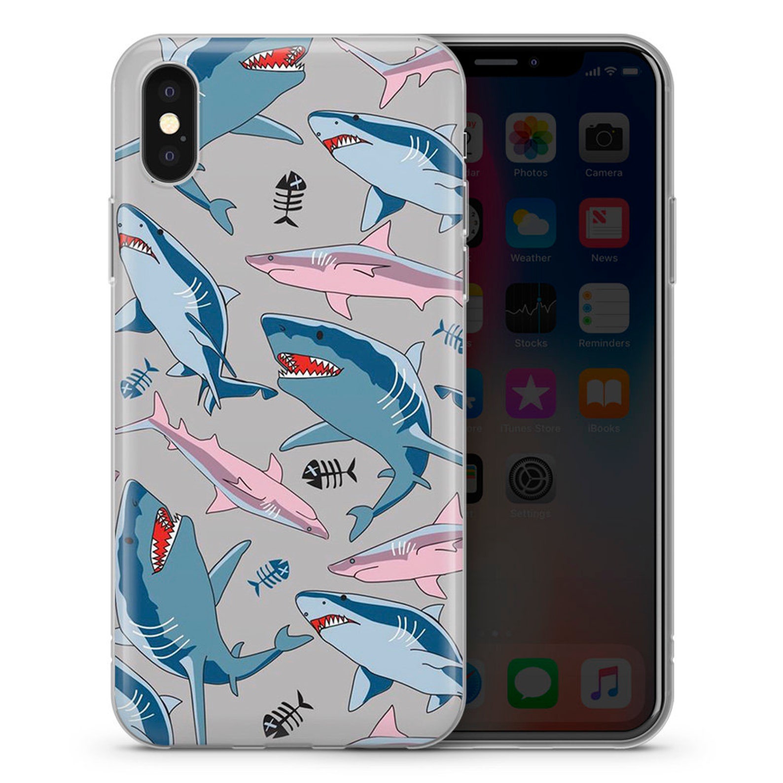 Shark phone case for iPhone 5 6 7 8 11 X Xs Xr Samsung Galaxy Etsy