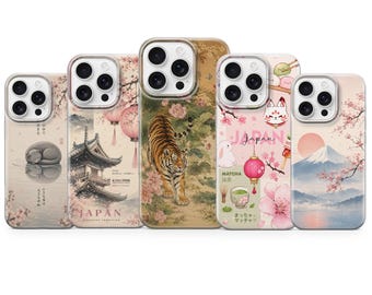 Aesthetic Japan Phone Case Sakura Cover for iPhone 17 Air 16e 15 pro max 14 13 12 11 XR 8, Samsung S26 S25 S24Fe S23 A17 A57, Pixel 10