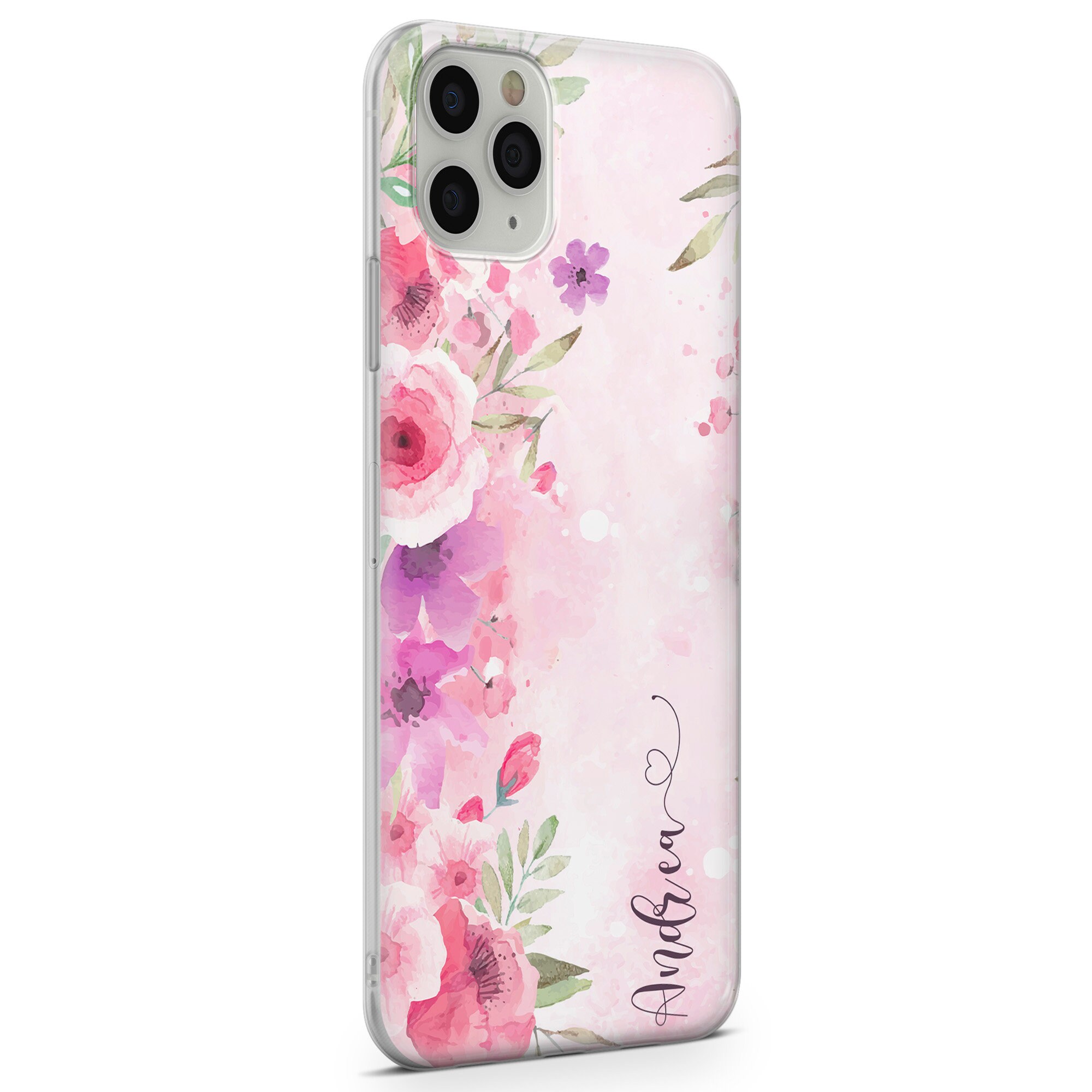 Personalized phone case Floral flowers cover fit for iPhone Etsy
