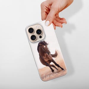 Funda personalizada para teléfono para amantes de los caballos, funda con nombre personalizado para iPhone, Samsung, Pixel imagen 15