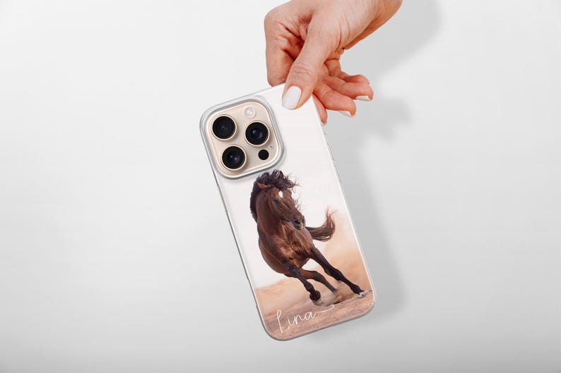 Funda personalizada para teléfono para amantes de los caballos, funda con nombre personalizado para iPhone, Samsung, Pixel imagen 15