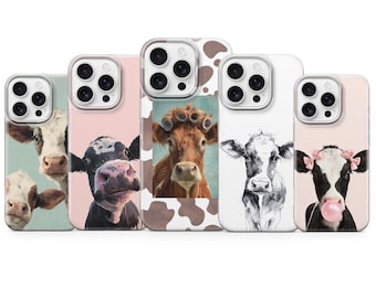 Cute Cow Phone Case Animal Lover Cover for iPhone 17 pro max 16e 15  14 13 12 11 XR 8, Samsung S26 S25 S24Fe S23 A56 A57 A37 A16, Pixel 10