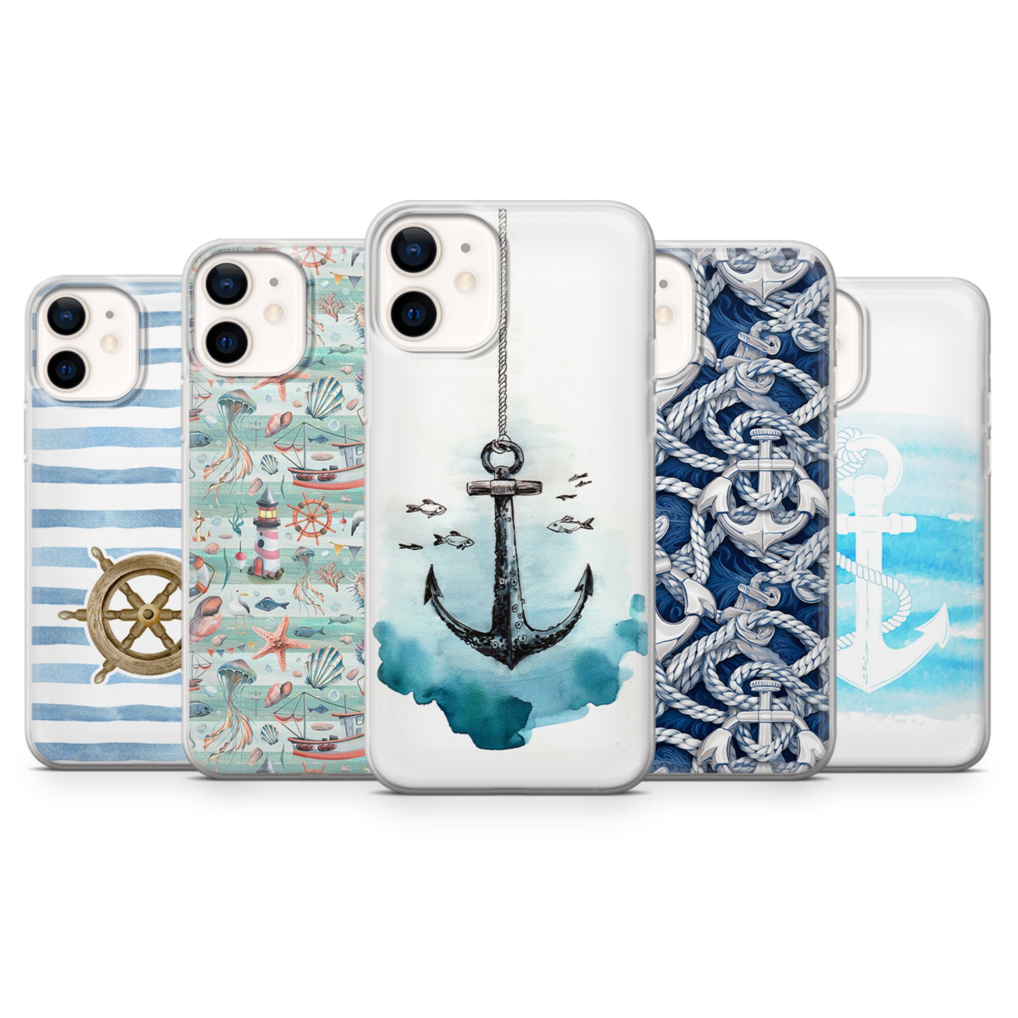 Funda personalizada Anchor iPhone 14, raya marina náutica personalizada 13  pro 12 mini Xs 11 funda, funda Samsung Galaxy S22 S21 S20 S10 -  México