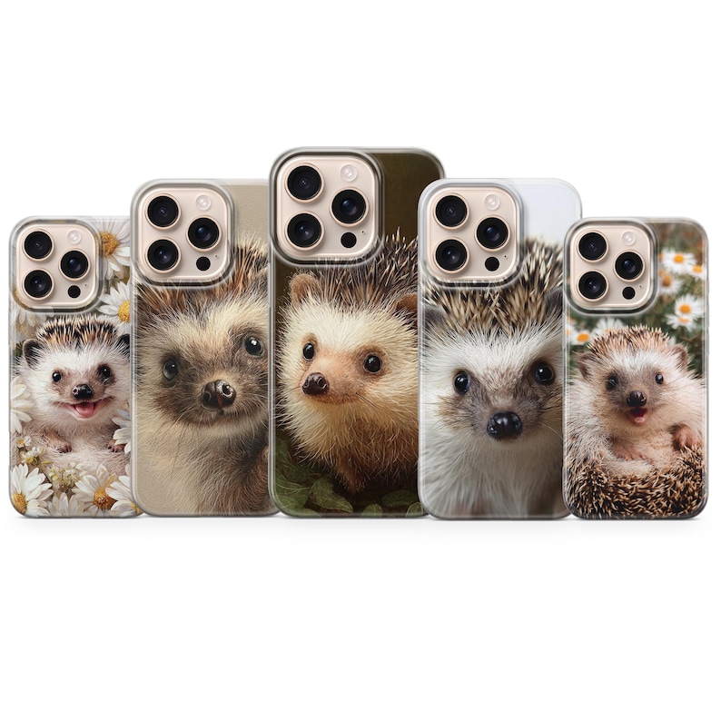 Süße Igel Handyhülle Tier Cover für iPhone 17 Pro max 16e 15 plus 14 13 12 mini 11 XR 8, Samsung S25 S24 Fe A16 A56 A17, Pixel 10 pro Bild 1