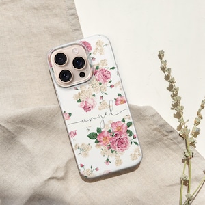 Personalized phone case Floral blooms Cover for iPhone 16 15 14 13 12 Pro 11 XR 8 7, Samsung S25 S24 S23 S22 S21 A16 A26 A36 A56 Pixel 9 Pro