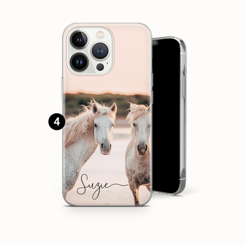 Funda personalizada para teléfono para amantes de los caballos, funda con nombre personalizado para iPhone, Samsung, Pixel 4