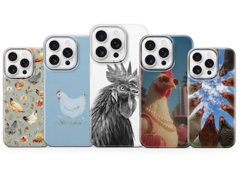 Chicken Phone Case Aesthetic Rooster Cover for iPhone 17 pro max 16e 15 plus 14 13 12 11 XR, Samsung S26 S25 S24Fe A57 A37, Pixel 10
