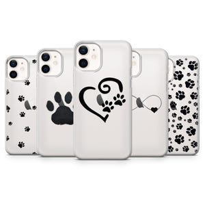 Pfotenabdruck Handyhülle Klarer Hintergrund Hund Katze Fußabdruck Abdeckung für iPhone iPhone 16 15 14 13 12 11 XR 8 7 Samsung A16 S24 Fe A55 A35 Pixel 9