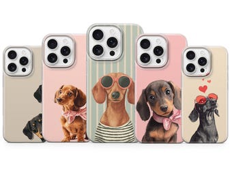 Dachshund Phone Case Dog Cover for iPhone 17 pro max 16e 15 plus 14 13 12 11 XR 8, Samsung S25 ultra S24 FE A56 A17 A55 S23, Pixel 10