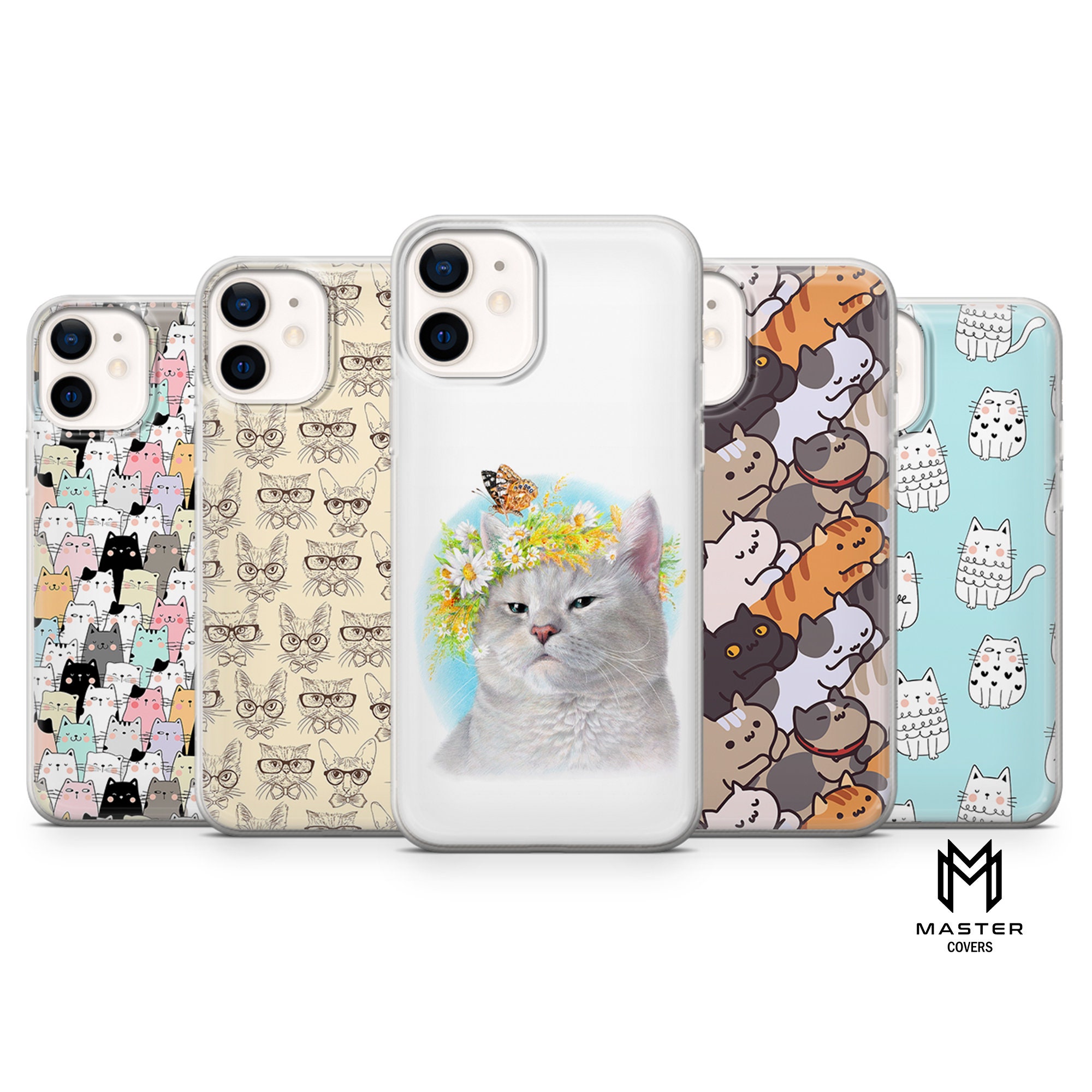 Cat iPhone case Cute cats cover for iPhone 12 Pro max XR SE Etsy