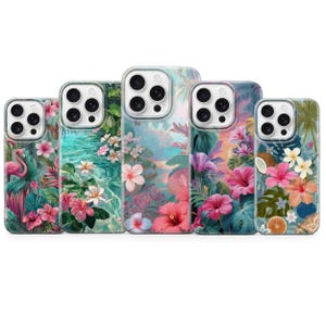 Tropical phone case Hibiscus cover for iPhone 16e 15 Pro max 14 13 12 mini Pro 11 XR 8, Samsung S25 S24 Fe S23 A16 A56 S22, Pixel 9 Pro XL