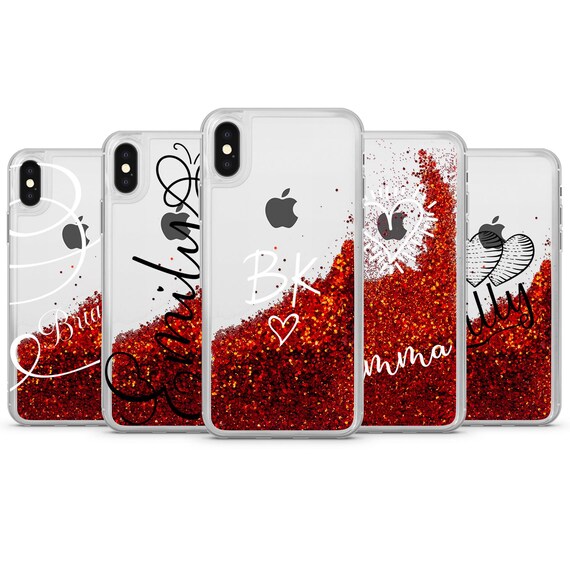 TULLUN - Custodia personalizzata per iPhone 13 Pro, in morbido gel trasparente, con nome e cuore in fondo a forma di cuore, con nome e nome