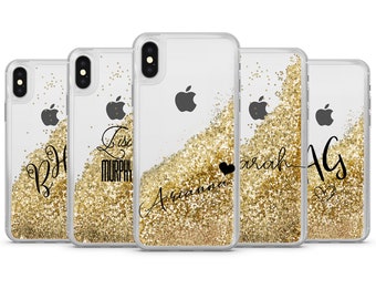 Sparkling Phone Case Initials Cover made to order for iPhone 15 Pro max, 14, 13 mini, 12 mini, 11 Pro max, XR, 7, 8 plus, 6, 6s