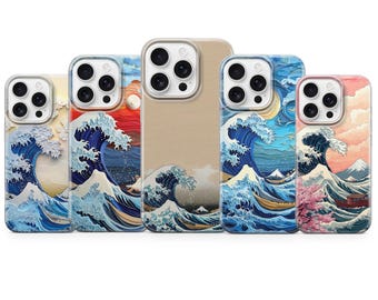 Hokusai Great Wave Handyhülle, Bunte Japanische Kunst TPU für iPhone, Samsung, Huawei