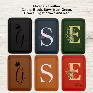 Initialen Magnetischer Geldbeutel, personalisierter Kartenhalter für iPhone 14, iPhone 13, iPhone 12 Modelle, Mini Karte, personalisierte Handytasche