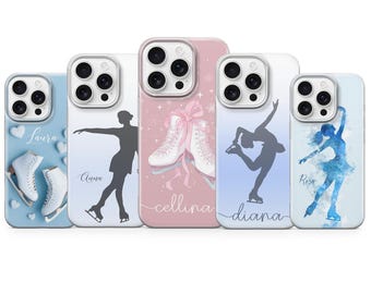 Figure skating phone case Personalized Skater cover for iPhone 17 pro max 16e 15 14 13 12 Plus 11 XR 8, Samsung S25 S24 S23 A17 A16, Pixel 9