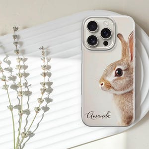 Custodia per telefono personalizzata Bunny Cover coniglio carino per iPhone 16 pro max 15 14 13 12 11 XR 8 Samsung S25 S24 Fe S23 A16 A56 Pixel 9 Pro XL