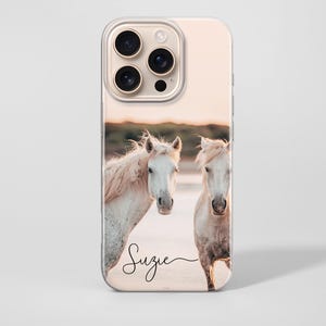 Funda personalizada para teléfono para amantes de los caballos, funda con nombre personalizado para iPhone, Samsung, Pixel imagen 14