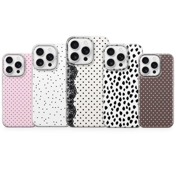 Polka Dot Phone Case Minimalist cover for iPhone 17 pro max 16e 15 14 13 12 Pro 11 XR 8, Samsung S26 S25 S24 S23 A57 A37 A17, Pixel 10