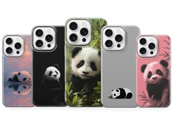 Panda Phone Case Animal Cover for iPhone 16 pro max 15 Plus 14 13 12 mini Pro 11 XR 8 7, Samsung S25 S24 FE A56 A54 A53 A16 S23 A15, Pixel 9