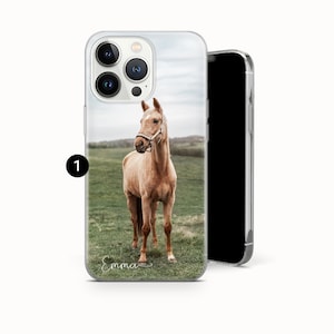 Funda personalizada para teléfono para amantes de los caballos, funda con nombre personalizado para iPhone, Samsung, Pixel 1