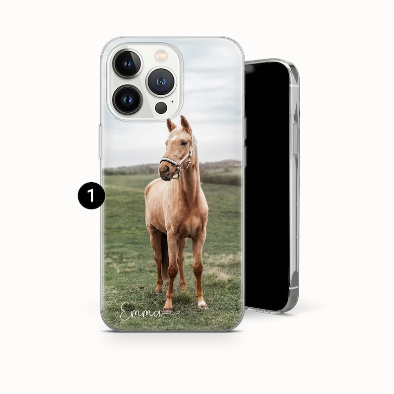 Funda personalizada para teléfono para amantes de los caballos, funda con nombre personalizado para iPhone, Samsung, Pixel 1
