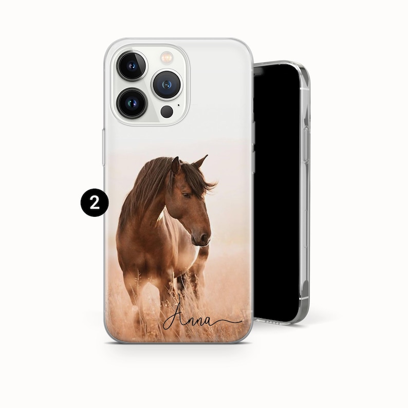 Funda personalizada para teléfono para amantes de los caballos, funda con nombre personalizado para iPhone, Samsung, Pixel 2