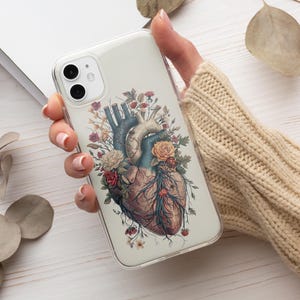 Custodia per telefono con motivo medico e anatomia umana per iPhone 16, 15, 14, 13, 12 Pro, 11, XR, 8, 7, Samsung S24, Fe, S23, S22, A16, A15, A35, A55, A54, A53, Pixel 9 Pro