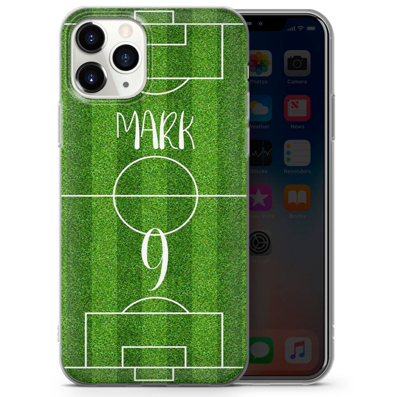 Custom Soccer Ball Phone Case Football Personalized gift Name Number for iPhone 15 14 13 12 11 XR 7 8 Samsung S24 S23 S21 S20 A15 Pixel 8 3