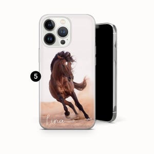 Funda personalizada para teléfono para amantes de los caballos, funda con nombre personalizado para iPhone, Samsung, Pixel 5