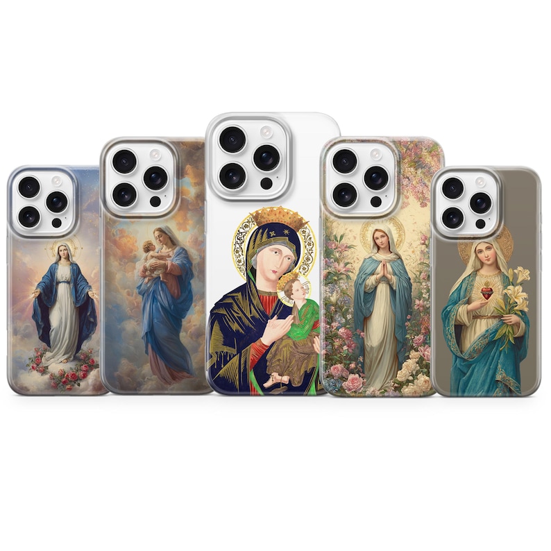 Virgin Mary Phone Case Religious Cover for iPhone 17 Pro Max 16e 15 ...