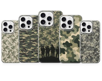 Camouflage Phone Case Military Army Camo cover for iPhone 17 pro max 16 15 14 13 12 Pro 11 XR 8, Samsung S26 S25Fe S24 A57 A37 A17, Pixel
