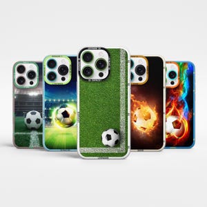 Personalized Soccer Phone Case Custom Football Cover for iPhone 16 pro max 15 14 plus 13 mini 12 Samsung S25 Ultra S24 Fe S23 A55 A36 A56