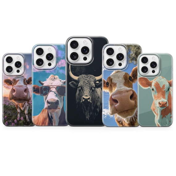 Cow Phone Case Farm Animal Cover for iPhone 17 pro max 16e 15 plus 14 13 12 11 XR 8, Samsung S25 S24Fe S23 A56  A16, Pixel 10 Pro Xl, 9, 8A