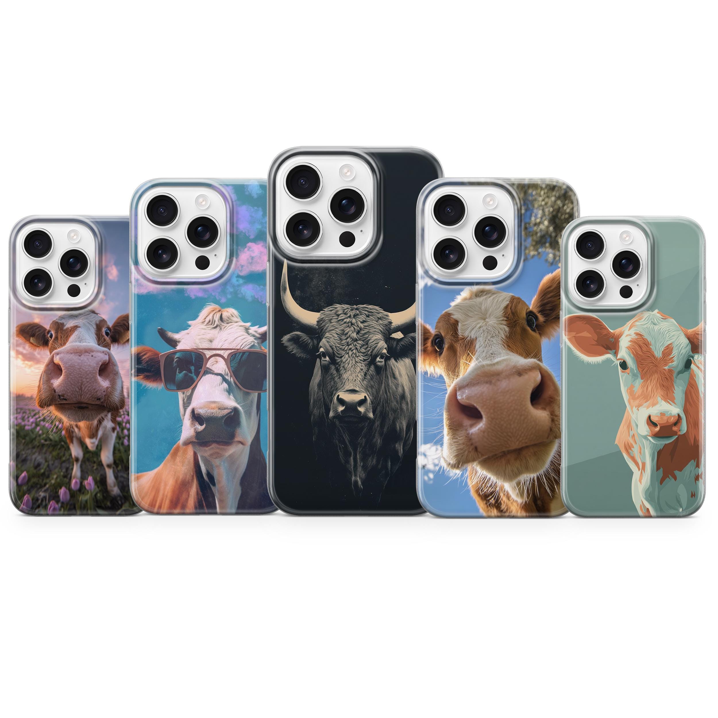 Cow Phone Case Farm Animal Cover for iPhone 16e 15 pro max 14 13 12 11 XR 8, Samsung S25 S24Fe S23 S22 A56 A36 A16, Pixel 10 Pro Xl, 9, 8A