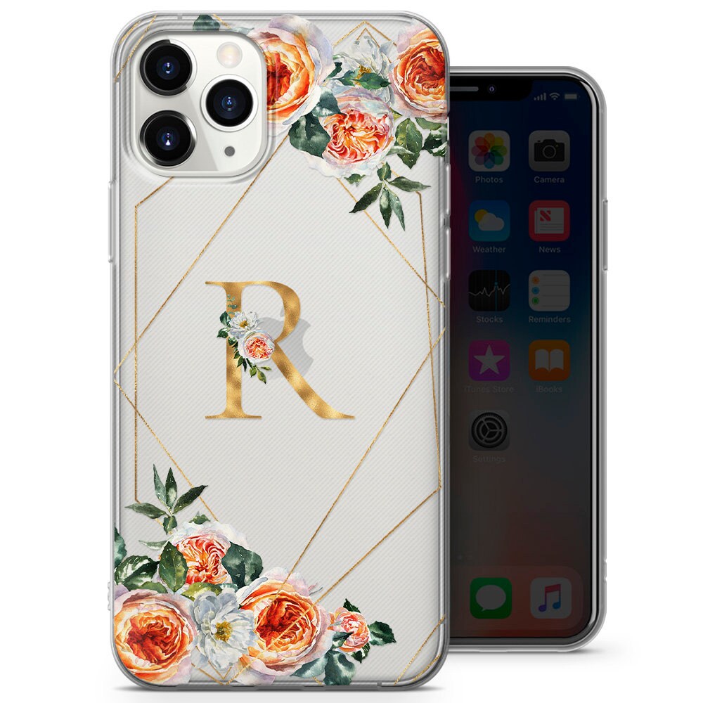 Iniciales personalizadas funda de teléfono CLEAR | Etsy