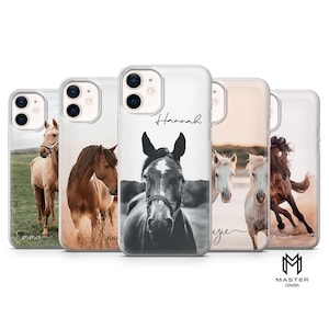 Coque de portable cheval personnalisée, cadeau équestre pour iPhone 16 Pro max 15 14 13 12 Pro 11 XR 8 7, Samsung S25 S25 Fe A16 A56 Pixel 9 pro XL