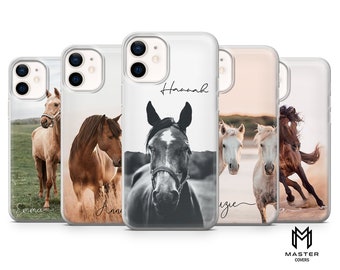 Horse Phone Case Personalized Equestrians Gift for iPhone 16 Pro max 15 14 13 12 Pro 11 XR 8 7, Samsung S25 S25 Fe A16 A56 Pixel 9 pro XL