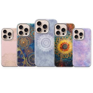 Custodia per telefono Mandala, stile Boho spirituale, per iPhone 16, 15 Pro Max, 14 Plus, 13, 12 Pro, 11, XR, 8, 7, Samsung S25, S24, Fe, A16, A56, A36, Pixel 9