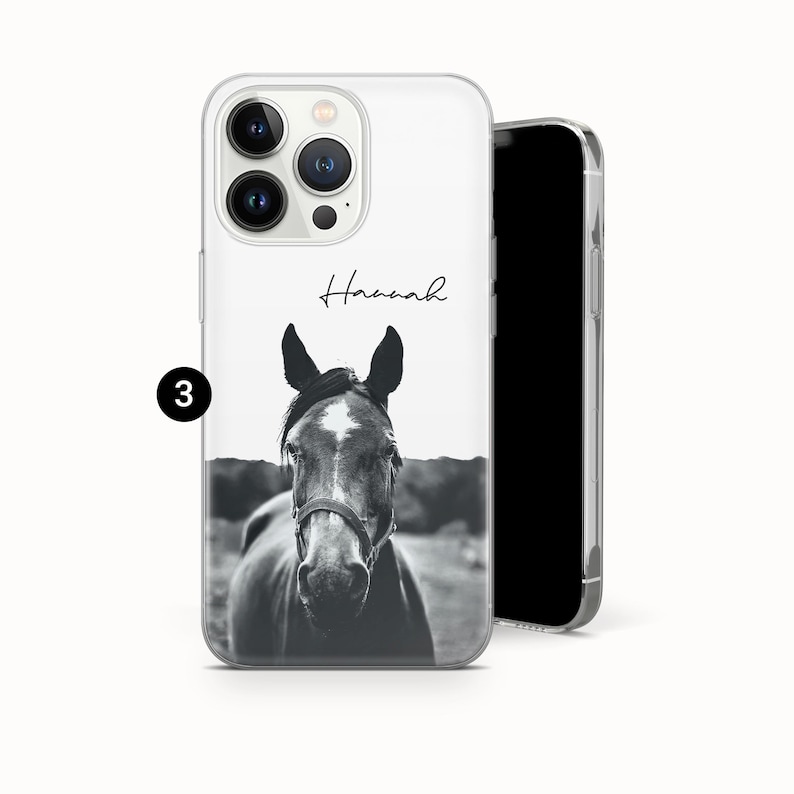 Funda personalizada para teléfono para amantes de los caballos, funda con nombre personalizado para iPhone, Samsung, Pixel 3