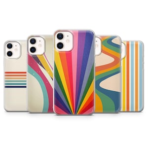 Aesthetic Retro Stripes Phone Case Vintage Cover for iPhone 16 15 14 13 12 11 XR 7 8 Samsung  S25 S24 S23 S22 S21 S20 A56 A36 Pixel 9 Pro XL