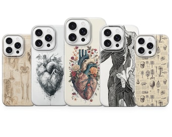 Medical Phone Case Human Anatomy Cover for iPhone 17 pro max 16e 15 plus 14 13 12 mini 11 XR , Samsung S25 Fe S24 A56 A16 A17, Pixel 10 pro