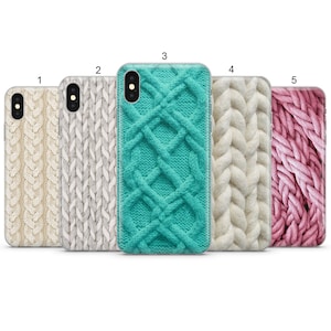 Knitting Pattern Phone Case Yarn Texture Cover for iPhone 15 14 13 12 Pro 11 XR 8 7, Samsung S23 S22 A73 A53 A13 A14 S21 Fe S20 Pixel 8 7 6 image 1