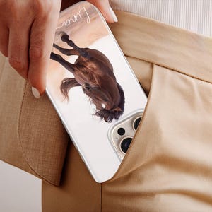 Funda personalizada para teléfono para amantes de los caballos, funda con nombre personalizado para iPhone, Samsung, Pixel imagen 8