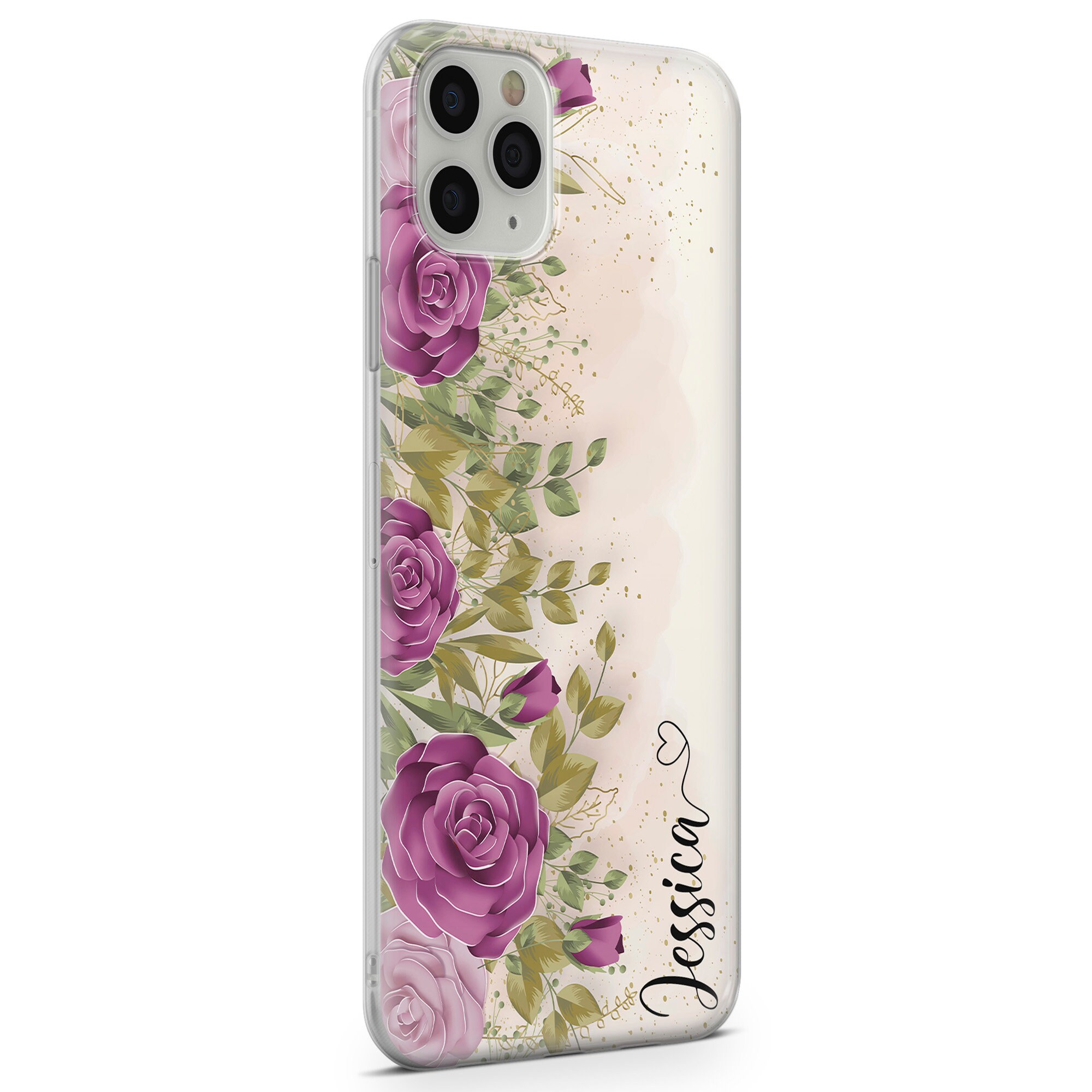 Personalized phone case Floral flowers cover fit for iPhone Etsy
